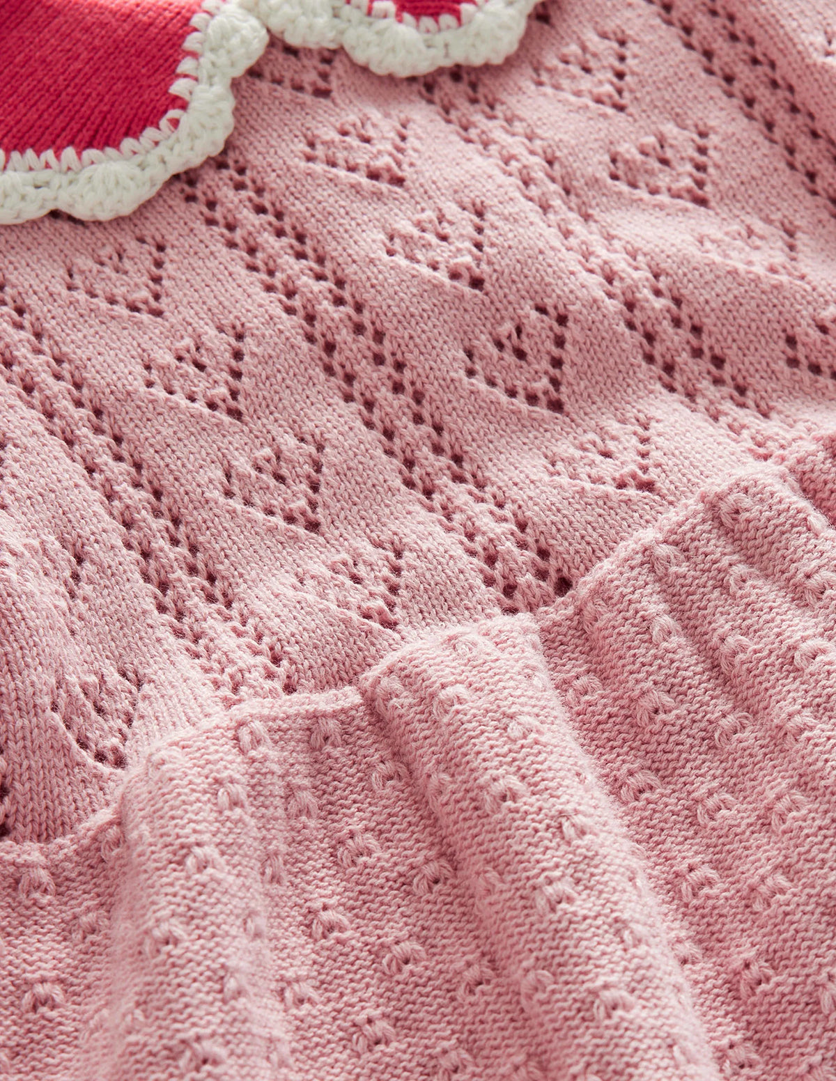 Puff Sleeve Knitted Dress-Boto Pink