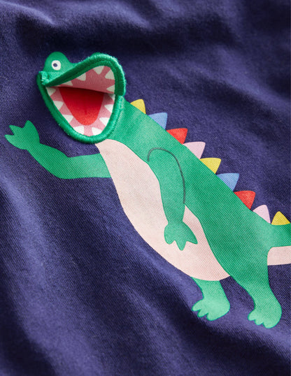 Lift-the-flap T-shirt-Starboard Blue Crocodile
