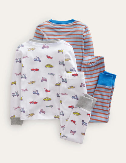 Snug Twin Pack Long Pajamas-Vehicles