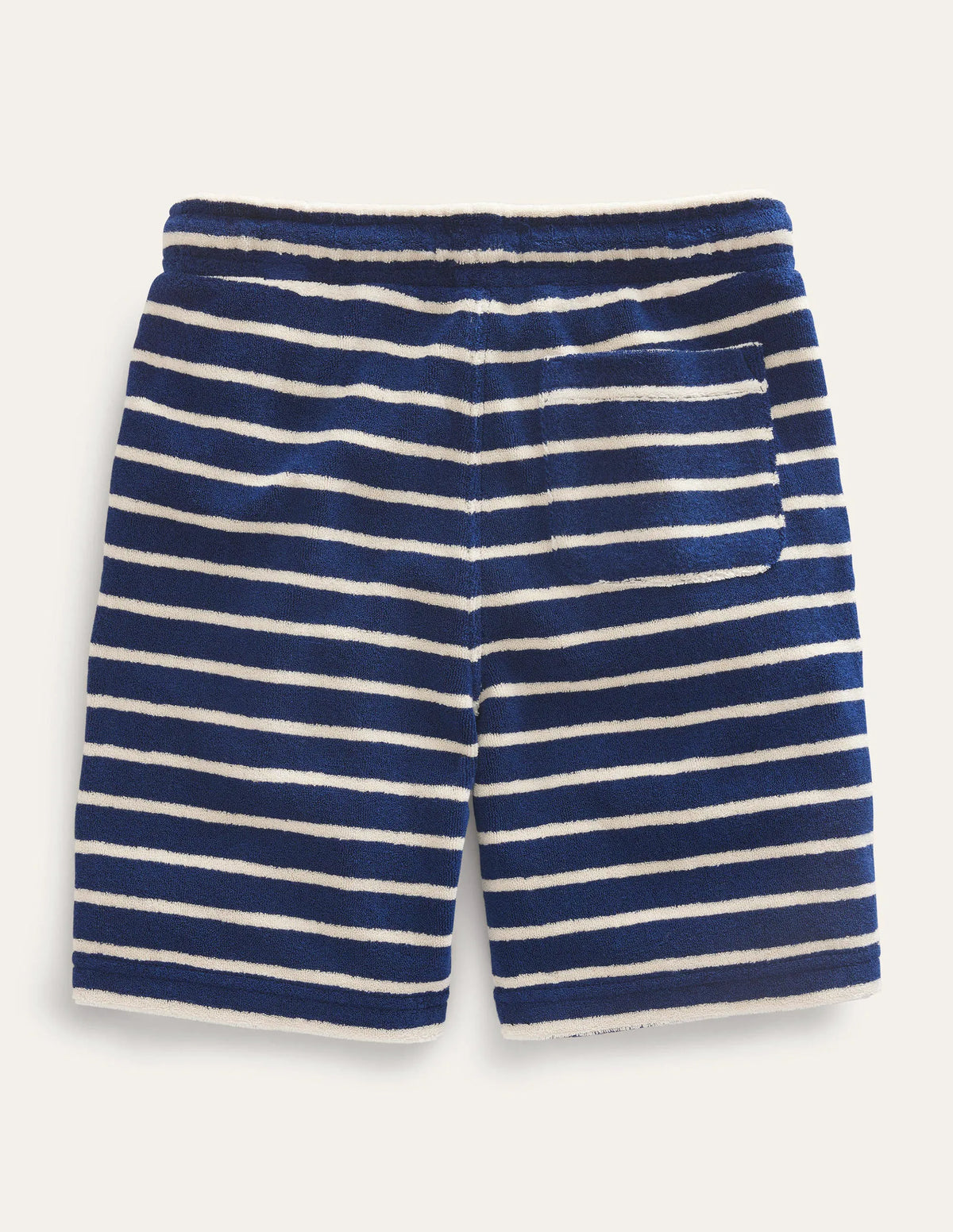 Towelling Sweat Shorts-Navy/White