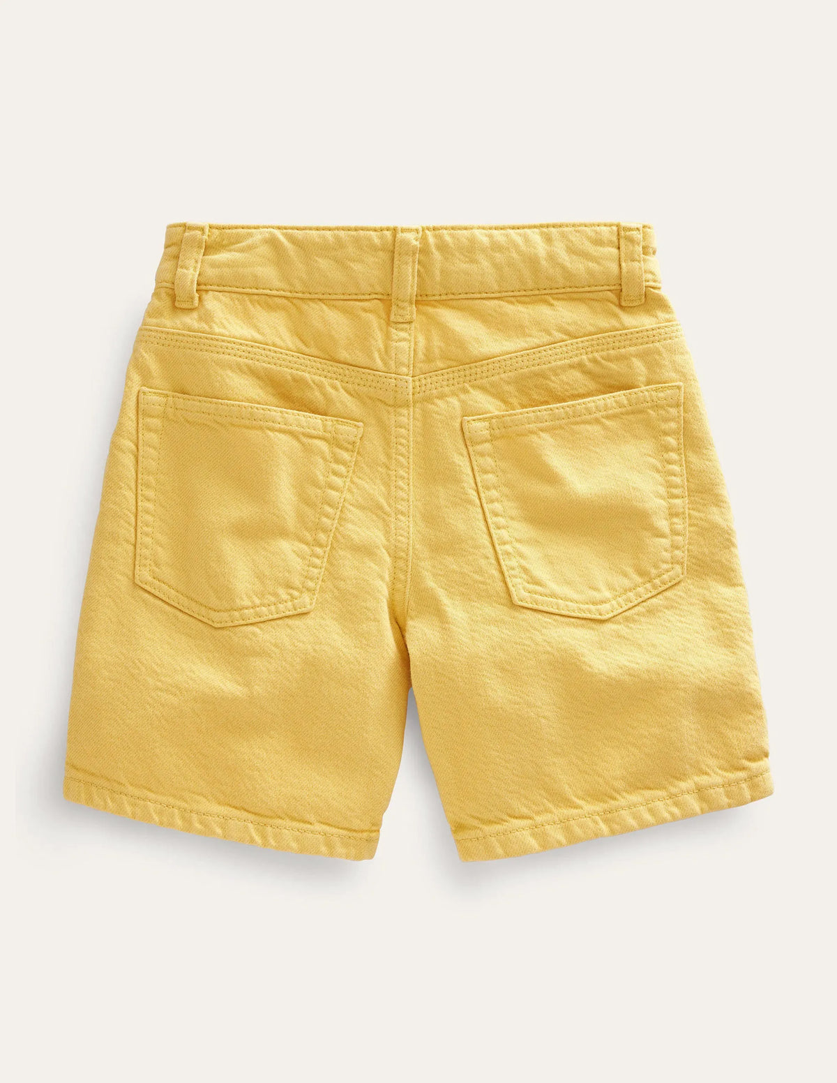 Relaxed Denim Shorts-Yellow