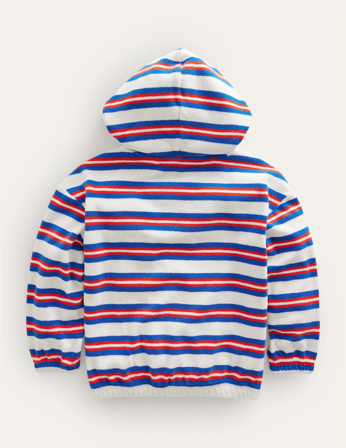 Towelling Hoodie-Cabana Blue Multi Stripe
