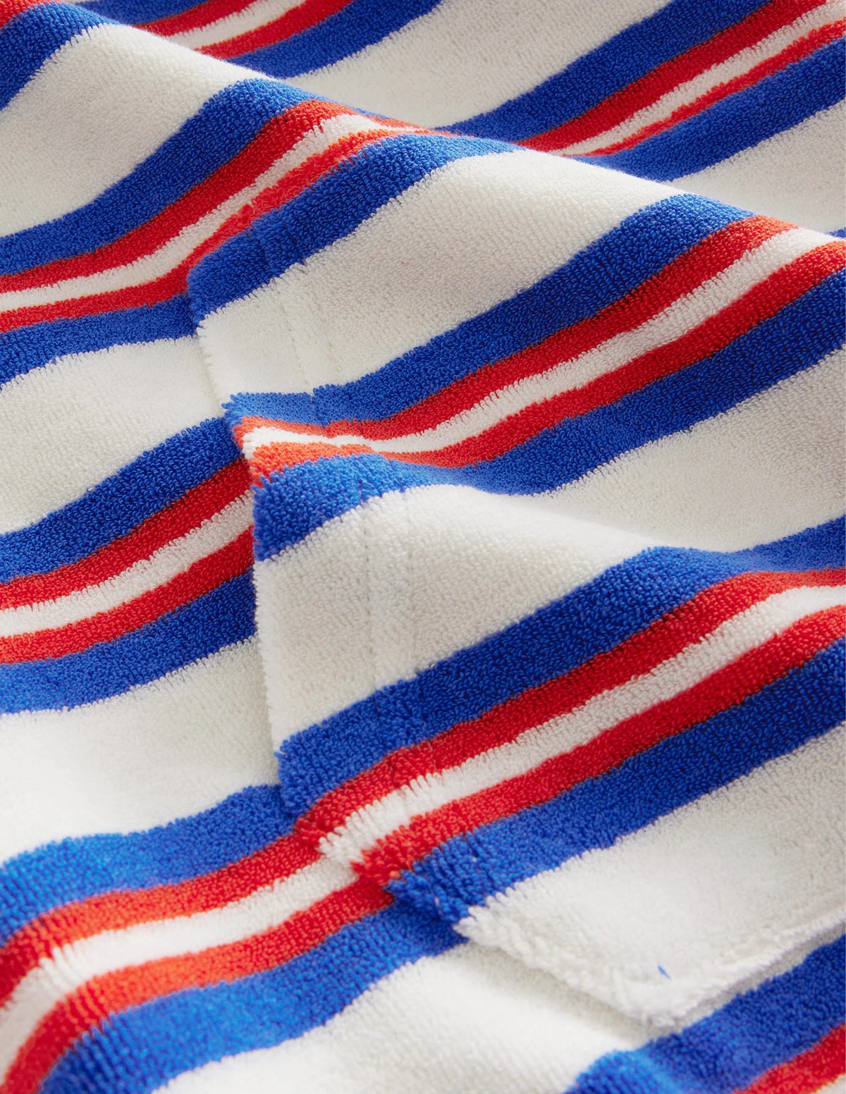Towelling Hoodie-Cabana Blue Multi Stripe