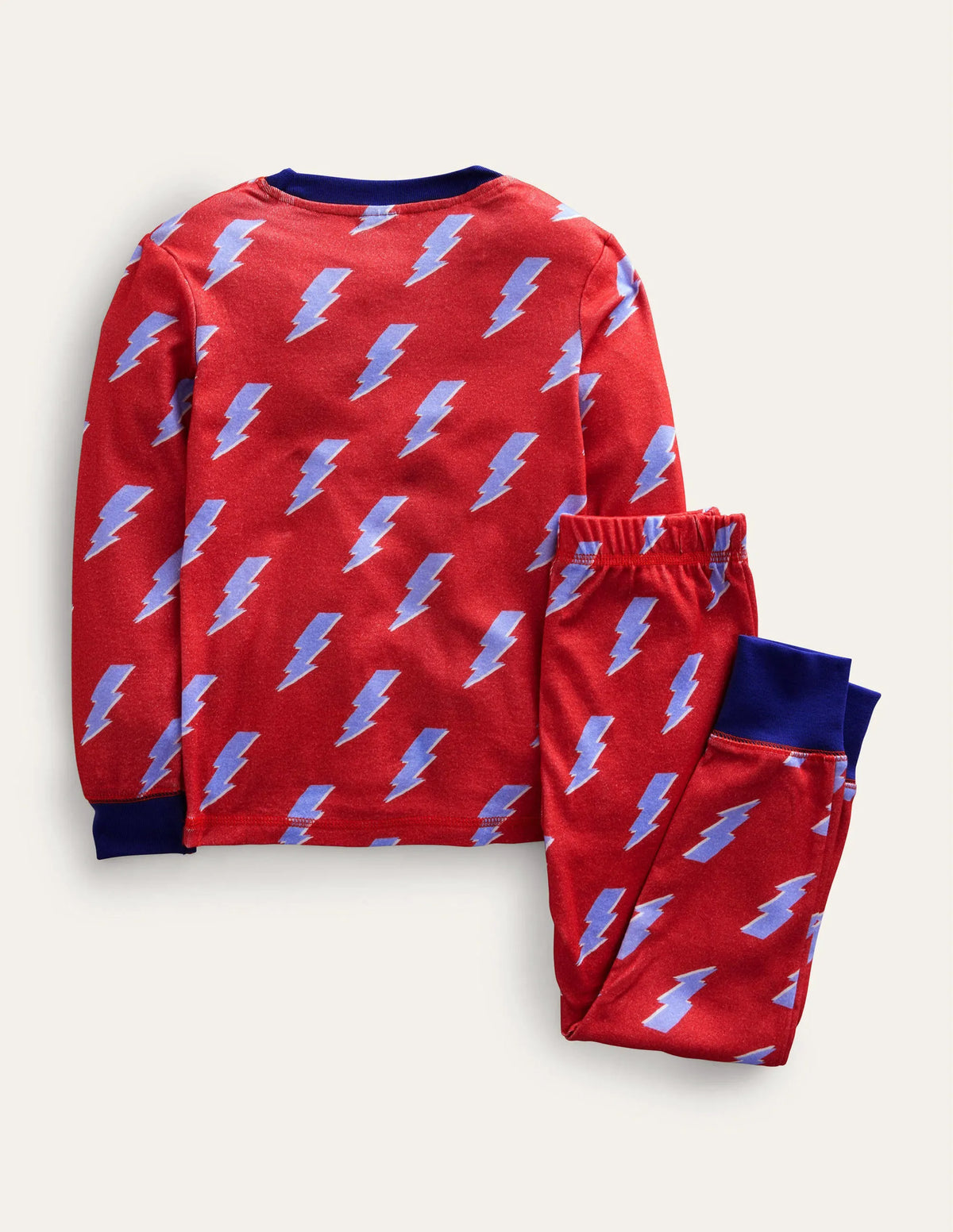 Single Glow-in-the-dark Pajama-Red Lightening Bolt