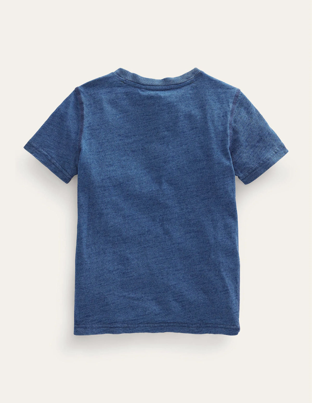 Washed Cotton Henley T-shirt-Indigo Blue