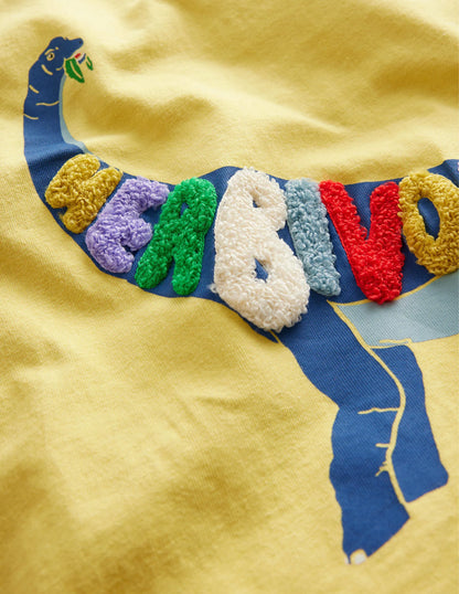 Relaxed Logo T-shirt-Buttercup Yellow Dinosaur
