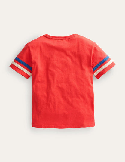 Relaxed Sporty T-shirt-Jam Red Rocket