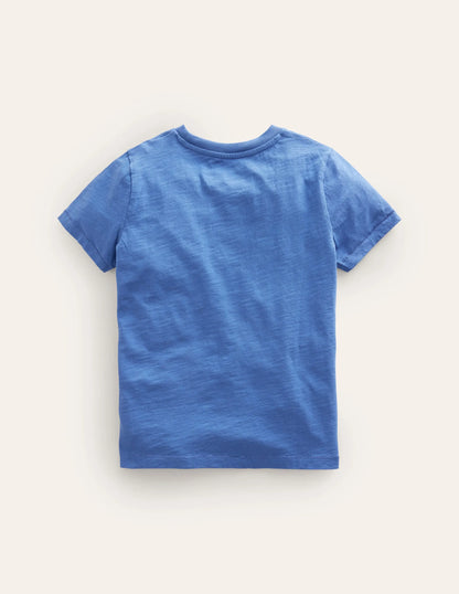 Washed Slub T-shirt-Delft Blue