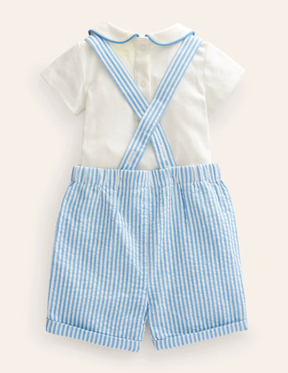 Nostalgic Bunny Playset-Ivory/Bright Bluebell Ticking
