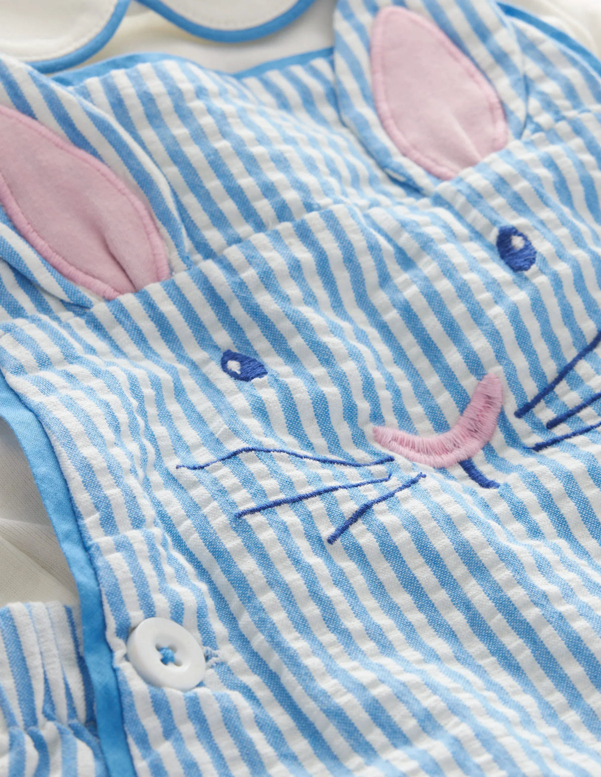 Nostalgic Bunny Playset-Ivory/Bright Bluebell Ticking