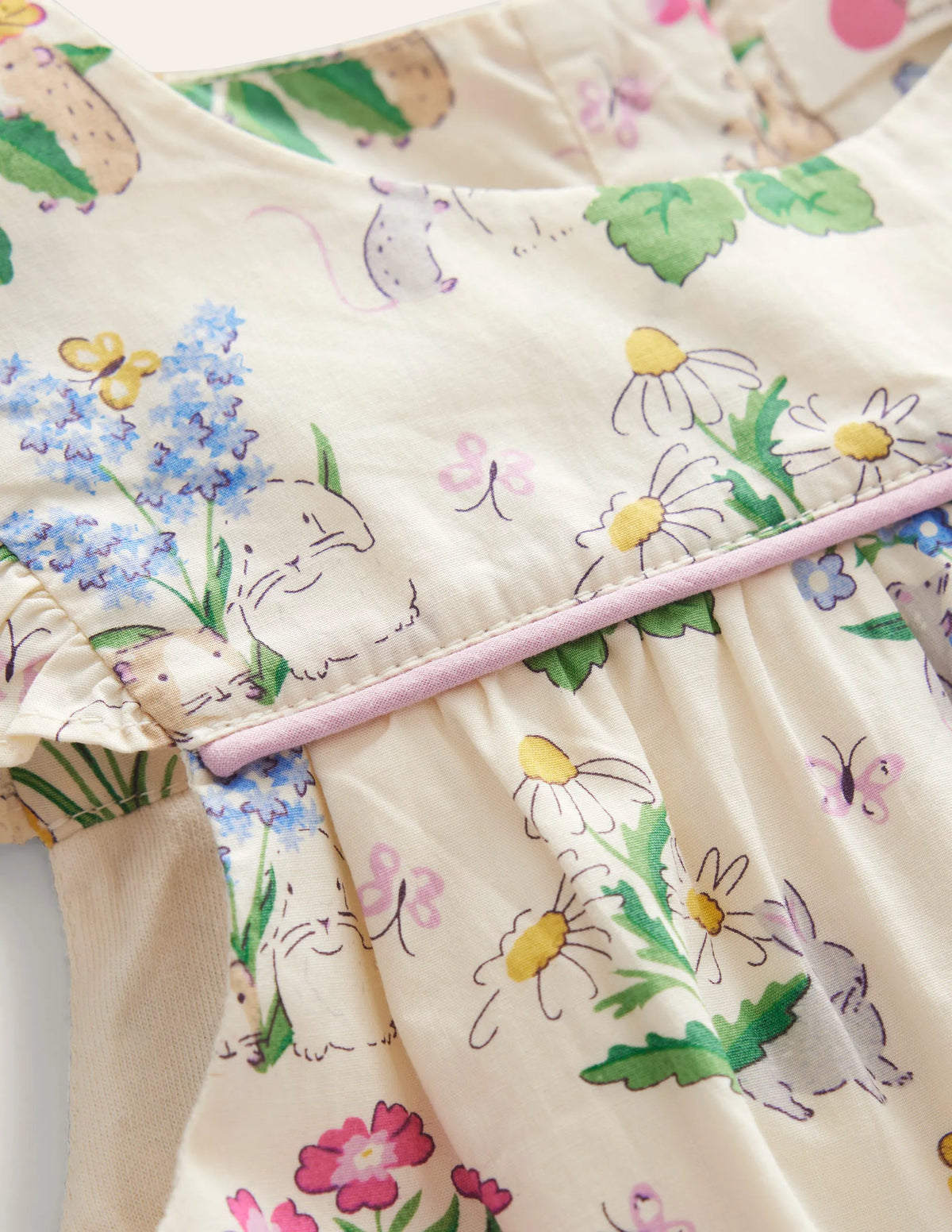 Ruffle Printed Rompers-Vanilla Pod Posy Pals