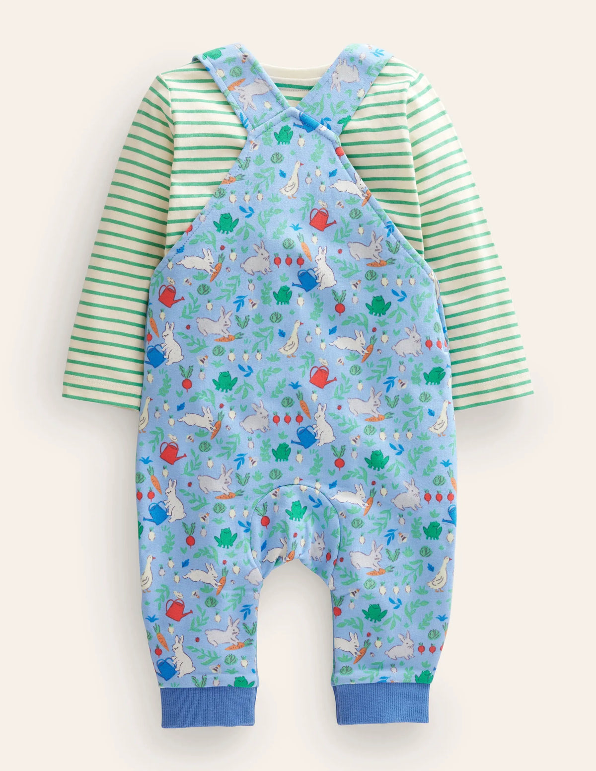 Jersey Overall Set-Vista Blue Bunny Patch