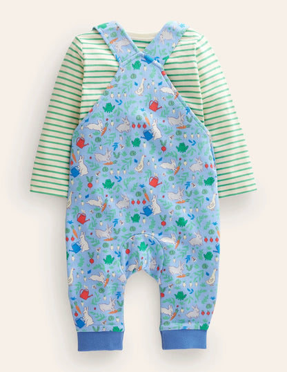 Jersey Overall Set-Vista Blue Bunny Patch