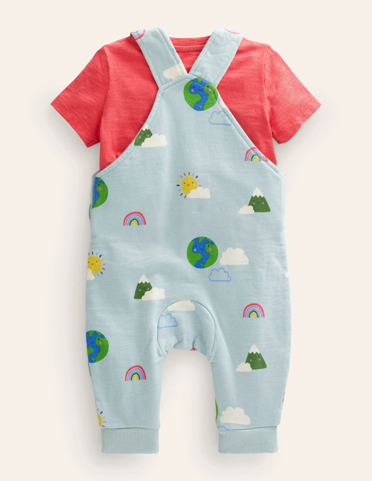 Jersey Dungaree Set-Multi Weather