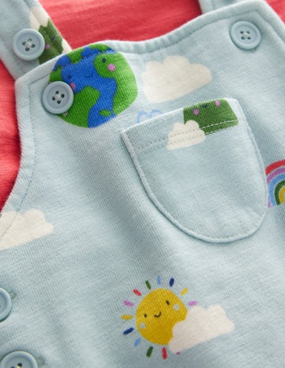 Jersey Dungaree Set-Multi Weather