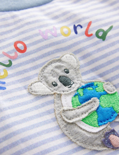 Relaxed T-shirt-Ivory/Blue World