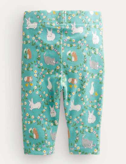 Printed Legging-Hot Spring Green Bunny