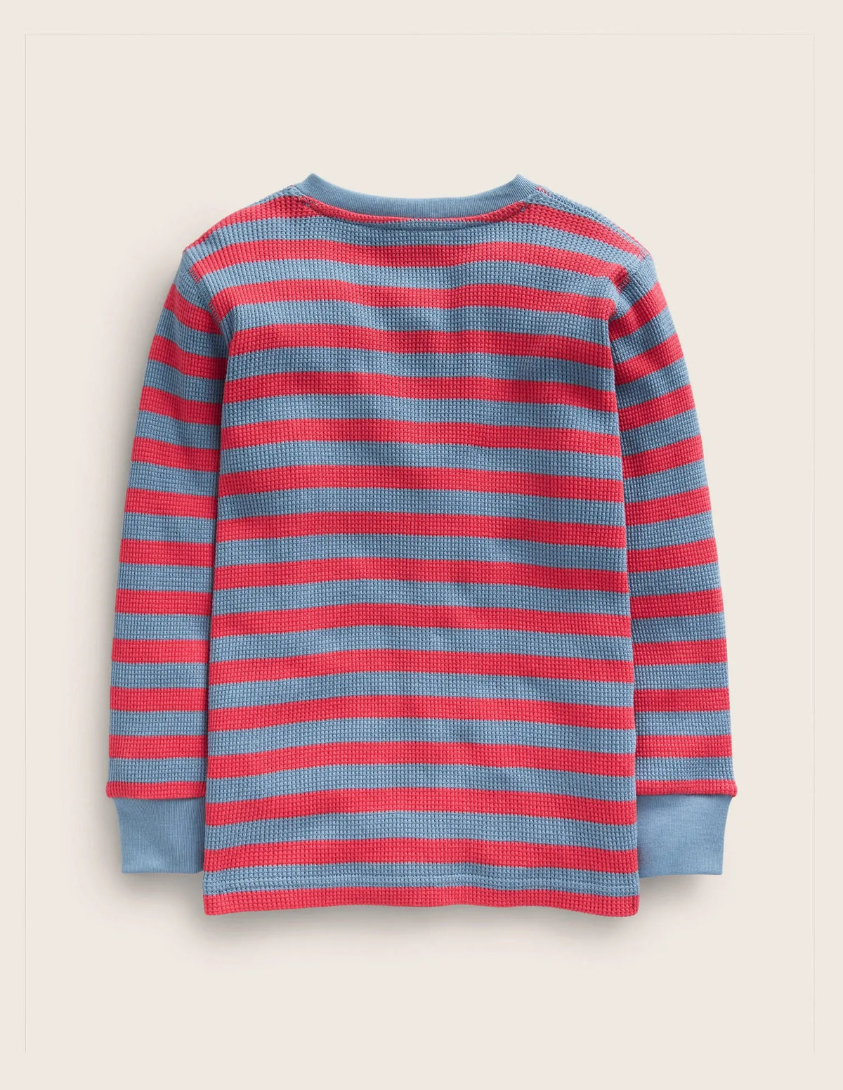 Waffle Henley T-Shirt-Jam/Pebble Blue