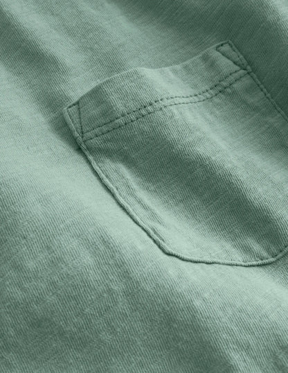 Long-sleeved Washed T-shirt-Green Smoke