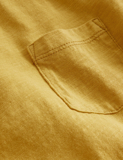 Long-sleeved Washed T-shirt-Oil Yellow
