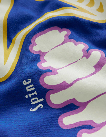 Single Glow-in-the-dark Pajama-Brilliant Blue Skeleton