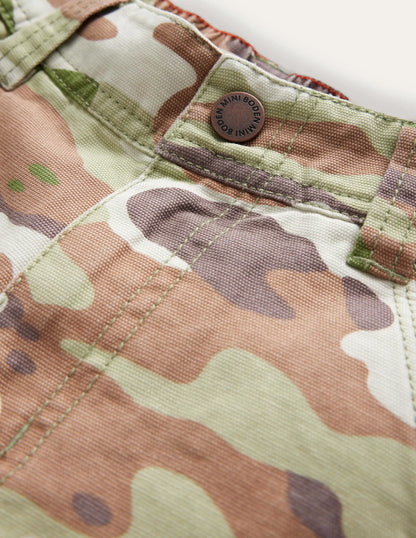 Canvas Carpenter Pants-Green Camo