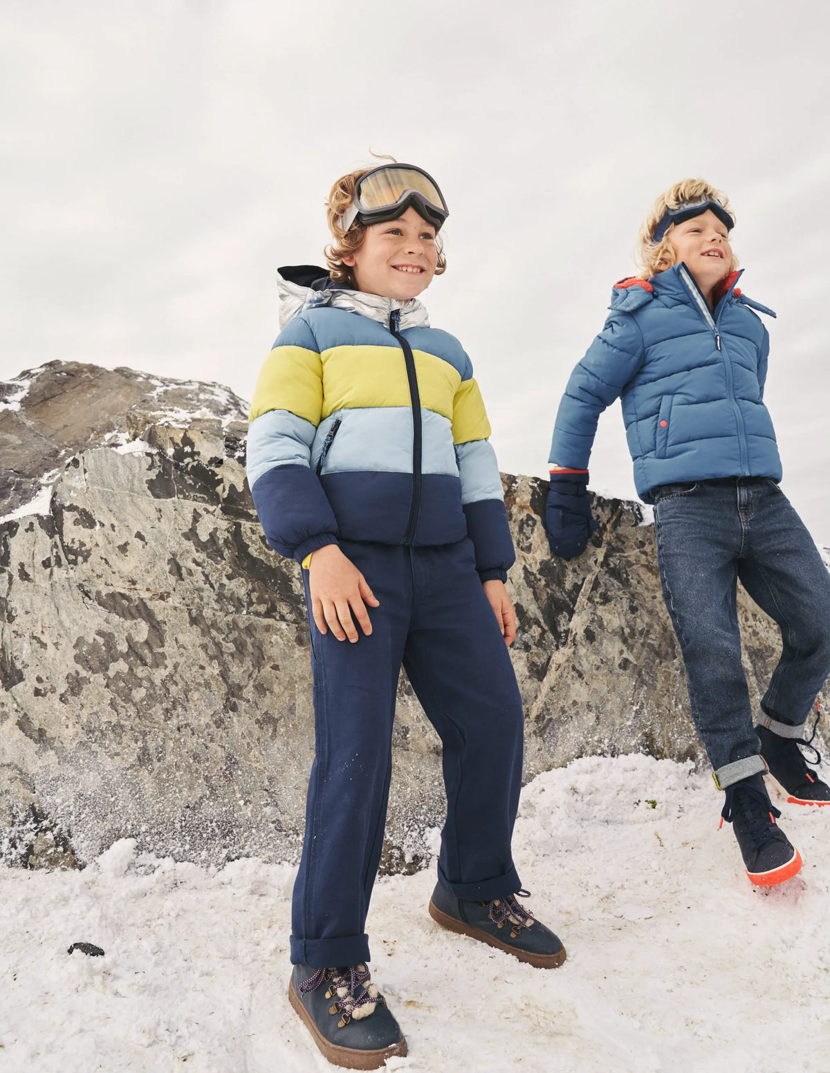 Ultimate Padded Coat-Gooseberry / Delft Colourblock