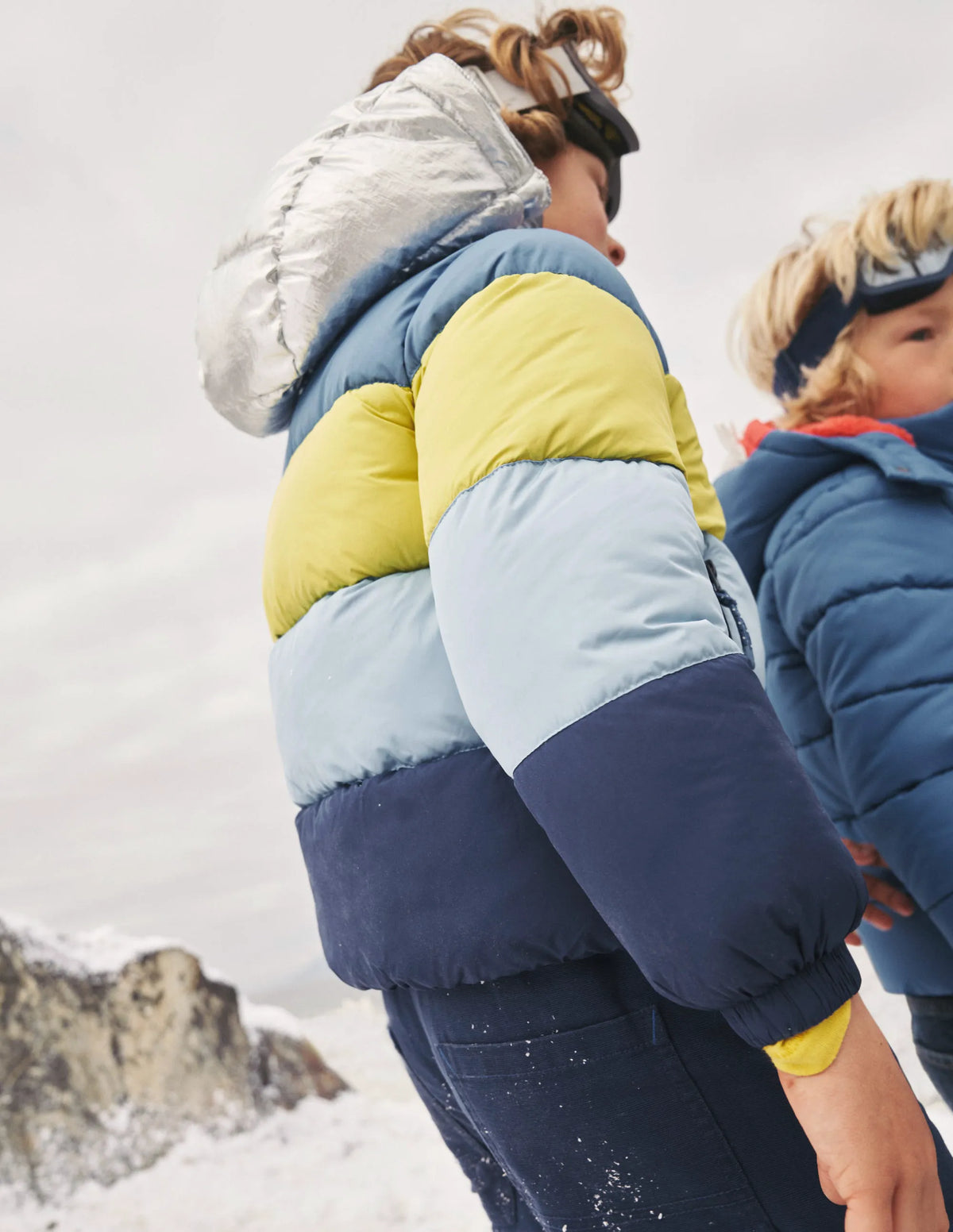 Ultimate Padded Coat-Gooseberry / Delft Colourblock
