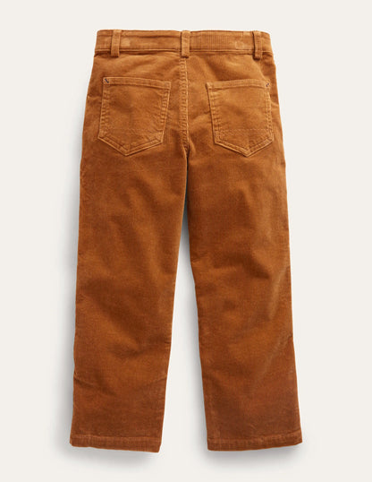 Straight Leg Cord Pants-Butterscotch Brown