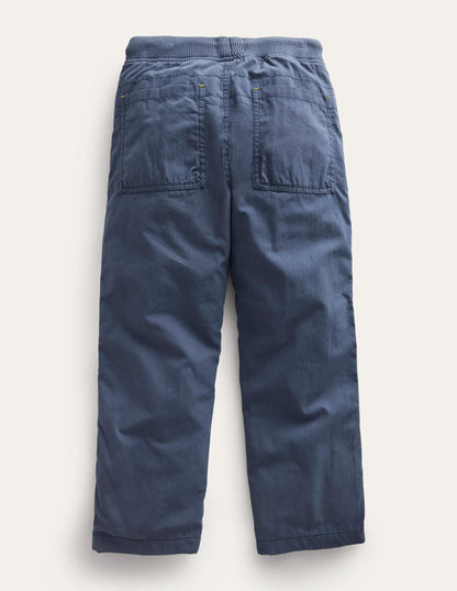 Cosy Lined Pants-Robot Blue