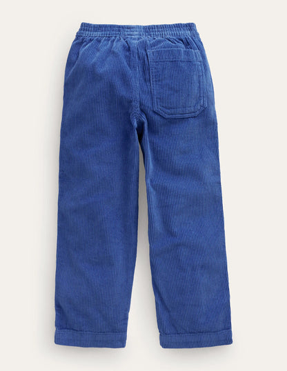 Chunky Pull-on Cord Pants-Delft Blue