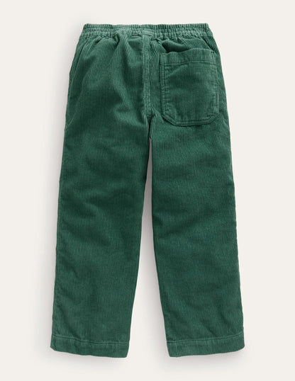 Chunky Pull-on Cord Pants-Monster Green