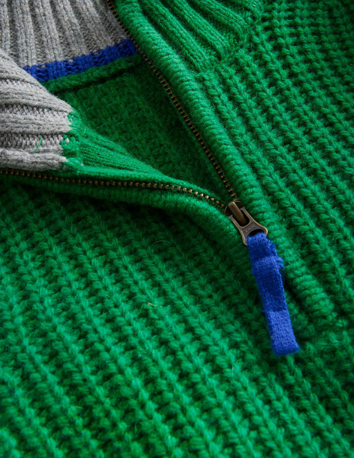 Chunky Half Zip Sweater-Deep Green