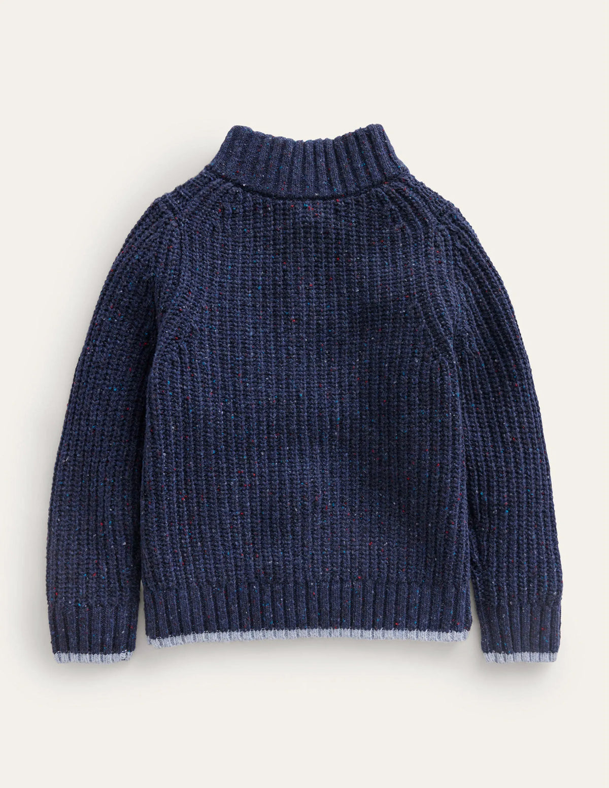 Chunky Half Zip Sweater-Navy Neps