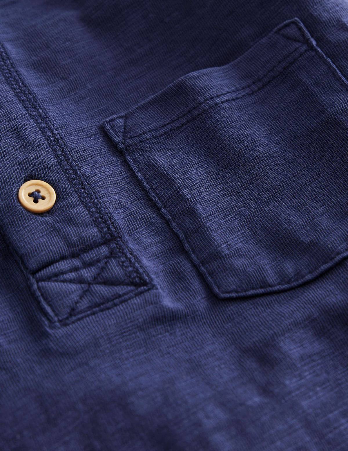 Long Sleeve Henley T-shirt-Navy