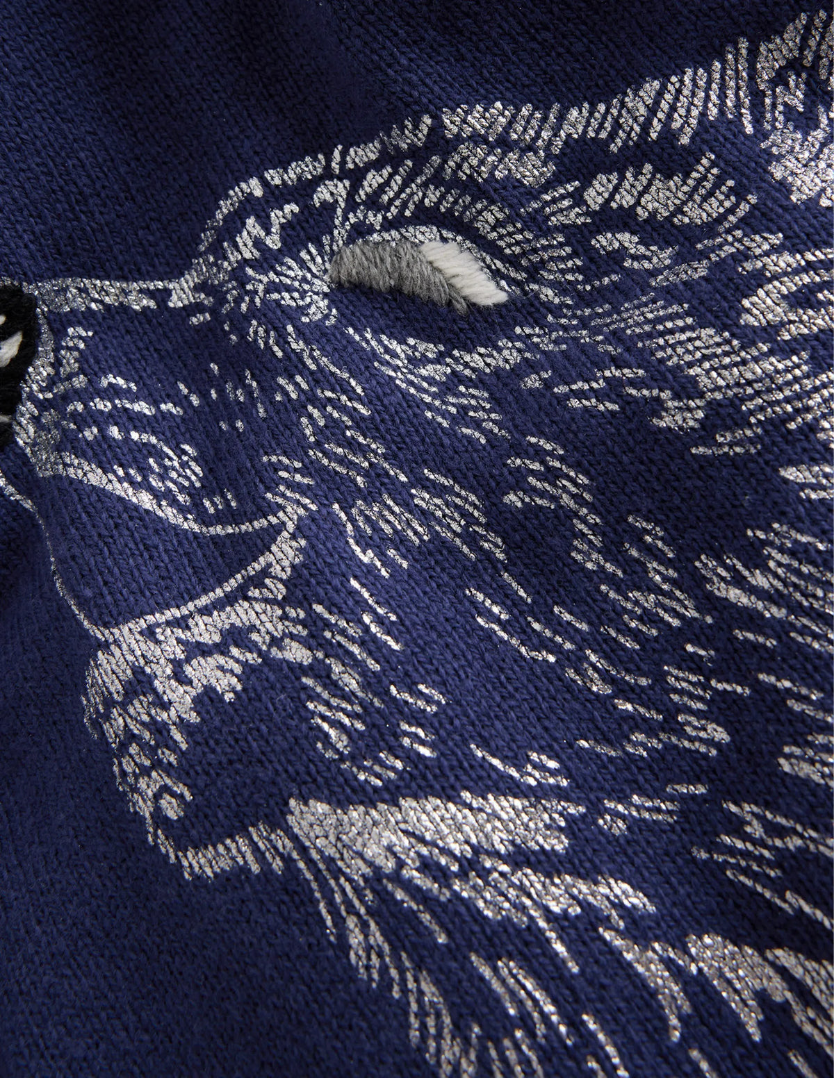 Fun Cosy Sweater-French Navy Wolf