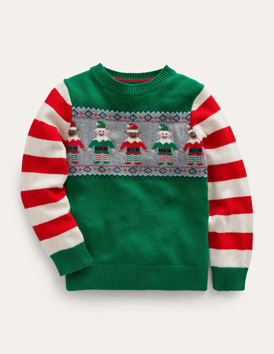 Elf Fair Isle Sweater-Veridian Green Elf