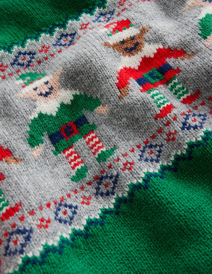 Elf Fair Isle Sweater-Veridian Green Elf
