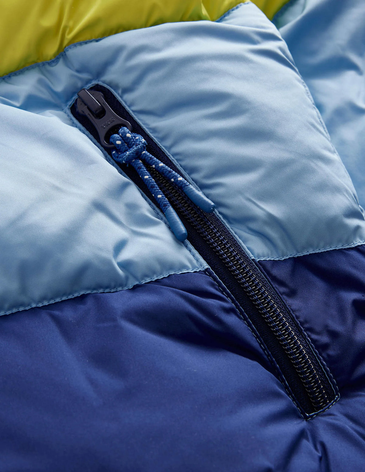Ultimate Padded Coat-Gooseberry / Delft Colourblock