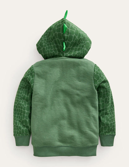 Novelty Hoodie-Green Crocodile