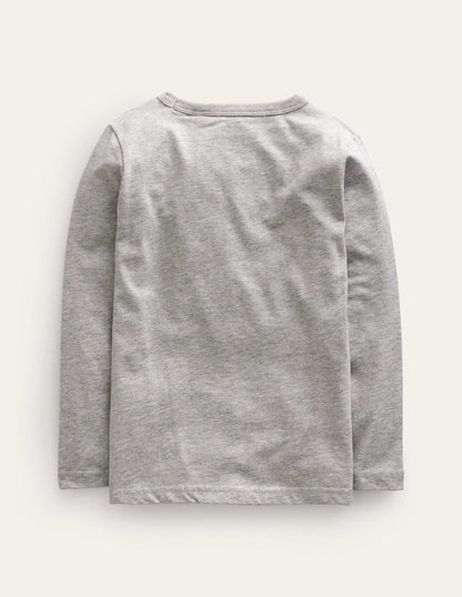 Foil printed T-shirt-Grey Marl Crocodile