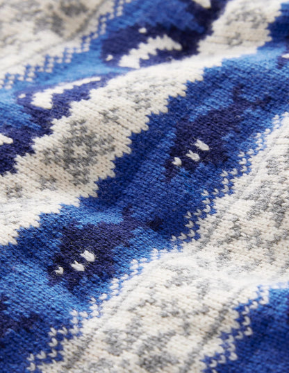 All Over Fair Isle Sweater-Dark Cobalt Sharks