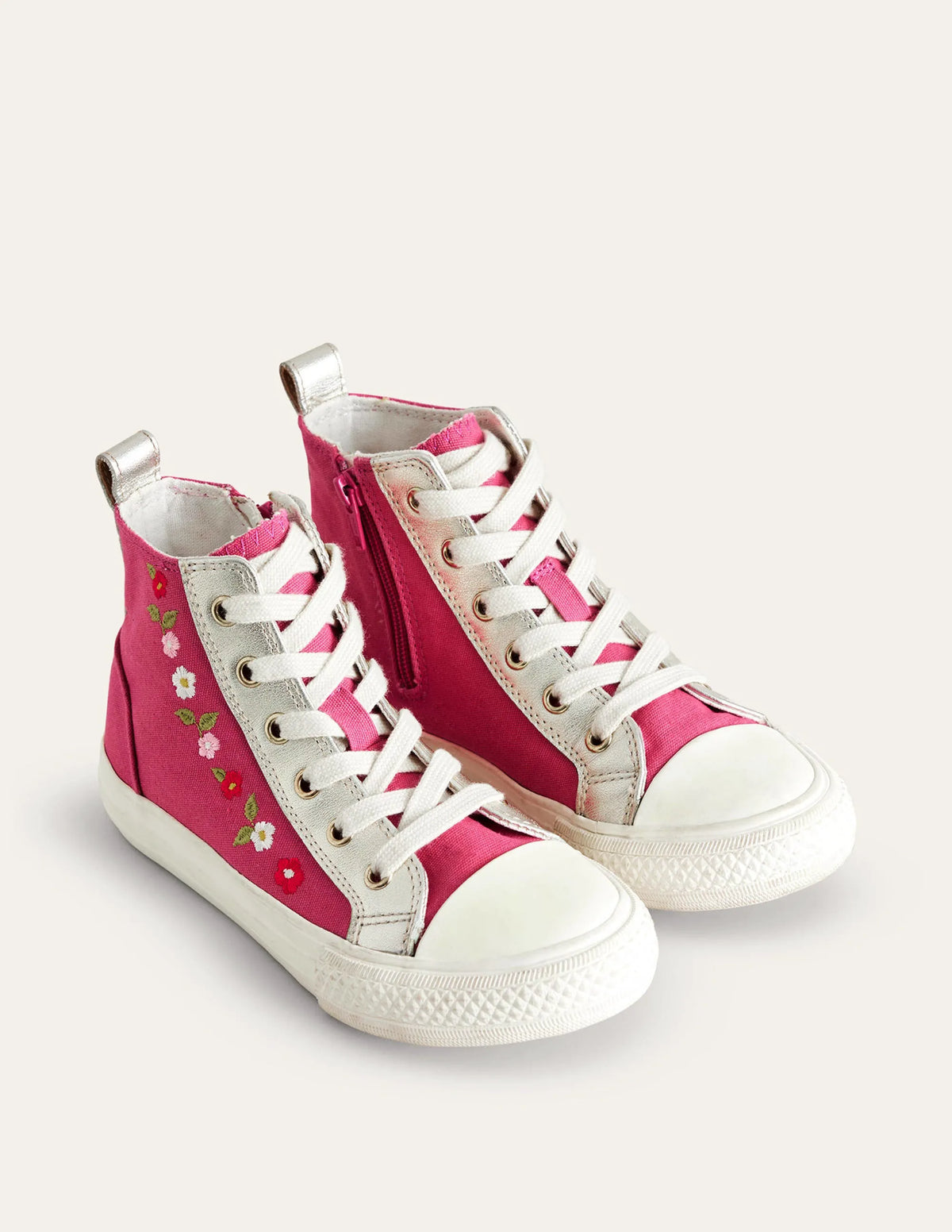 Embroidered High Tops-Rose Pink