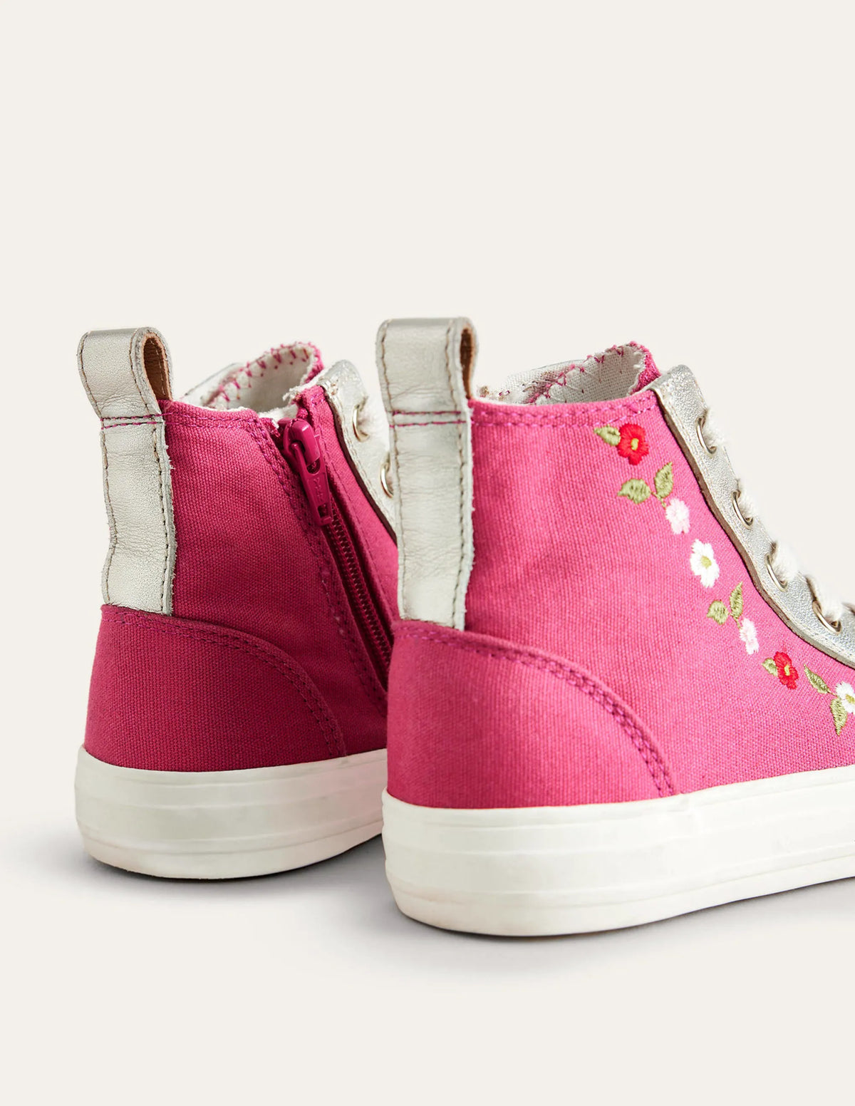 Embroidered High Tops-Rose Pink