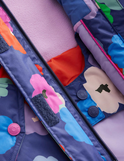 All-weather Waterproof Jacket-Navy Floral