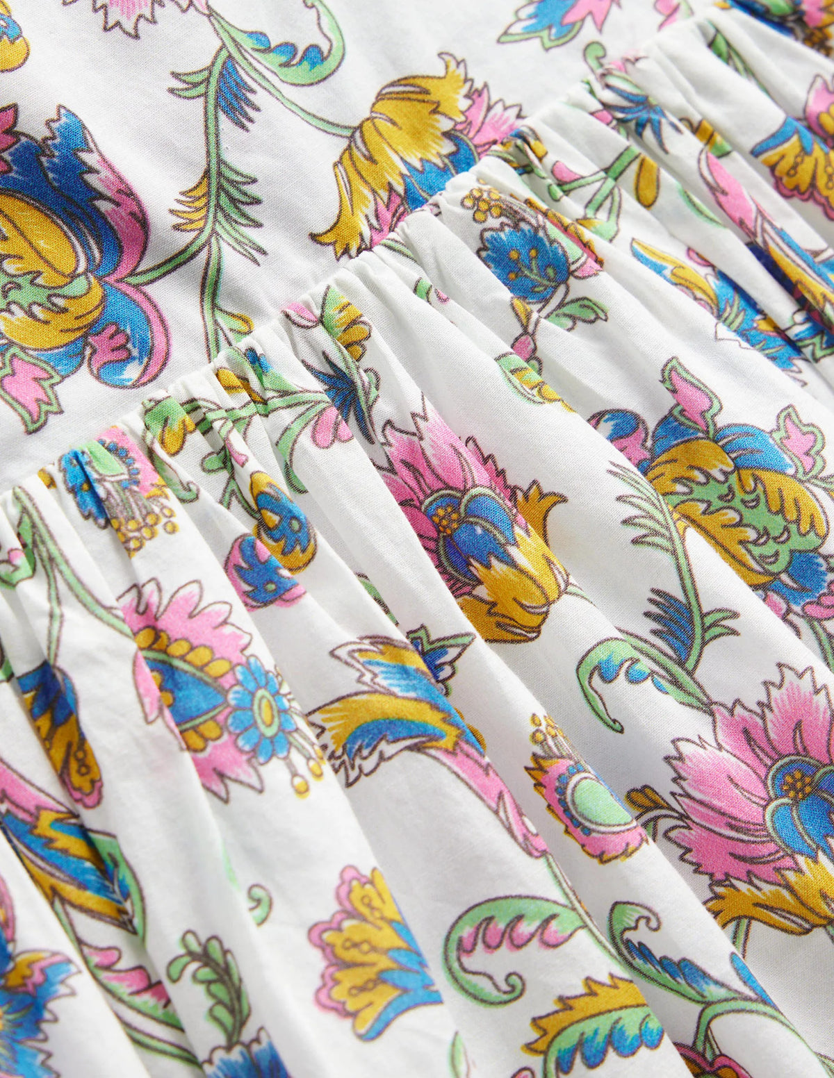 Bow Back Cotton Dress-Plum Blossom Summer Vine