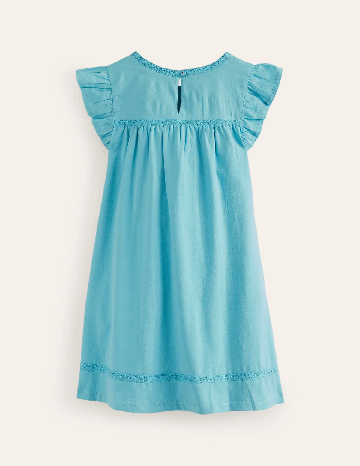 Flutter Sleeve Jersey Dress-Delphinium Blue