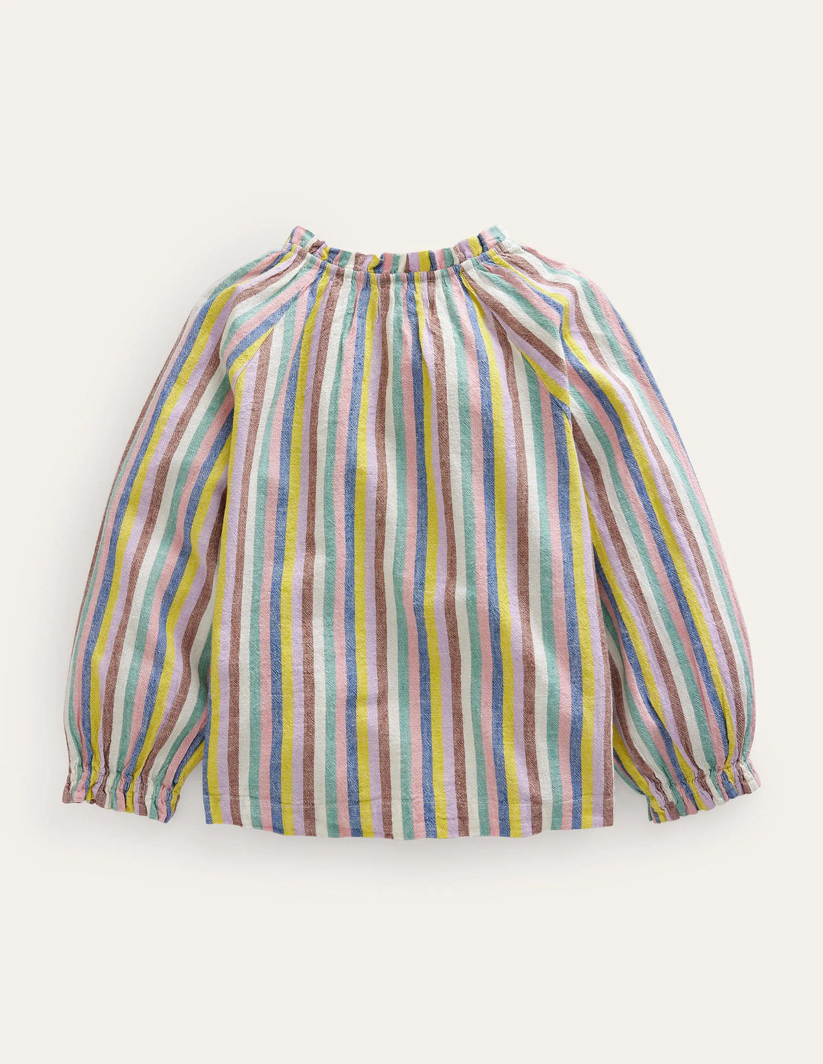 Raglan Striped Blouse-Brown and Lilac Rainbow