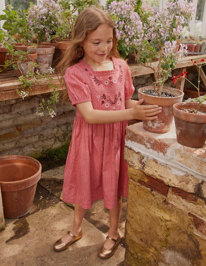 Embroidered Lace Dress-Blush Pink