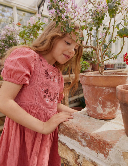 Embroidered Lace Dress-Blush Pink